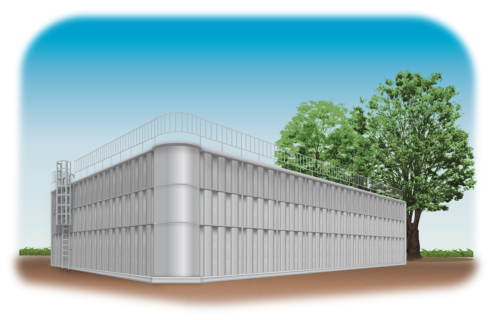 一体形タンク 縦波構造